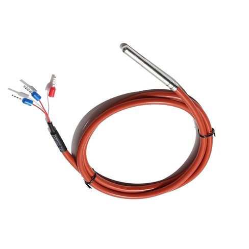 PT1000 Temperature Sensor Waterproof Silicone 3 Wire with Durable Stainless Steel Measuring Probe Thermal Resistance -50-200℃ for Coffee Machine (6x100mm Probe, 1m (3.3 feet) Wire) in Saudi Arabia