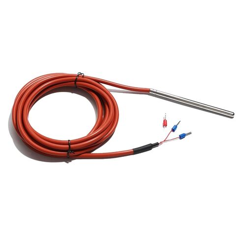 PT1000 Temperature Sensor Waterproof Silicone 3 Wire with Durable Stainless Steel Measuring Probe Thermal Resistance -50-200℃ for Coffee Machine (6x100mm Probe, 1m (3.3 feet) Wire) in Saudi Arabia