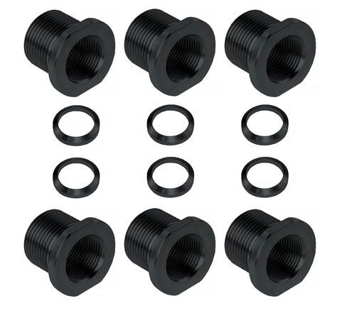 1/2x28 Convert to 5/8x24 with Crush Washer Thread Adapter Alloy Steel (Black-6pc) in Kuwait