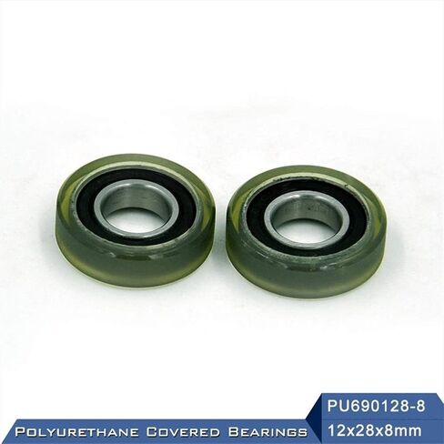 Power Transmission Products PU 6901 Polyurethane Covered Bearing 12x28x8mm Shaft 12mm PU690128-8 Urethane Cover 2Pcs Bearings PU6901 Ball in Kuwait