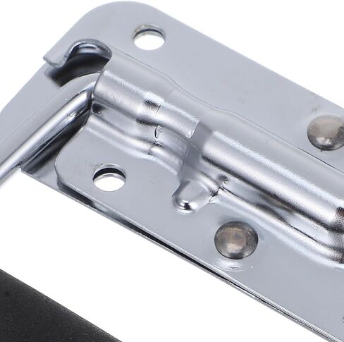 LIFKOME 304 Stainless Steel Toolbox Folding Pull Handle with Spring Iron Chrome Plated 100mm, Heavy Duty Metal Case Handle for Industrial Toolboxes and Equipment Cases in Kuwait