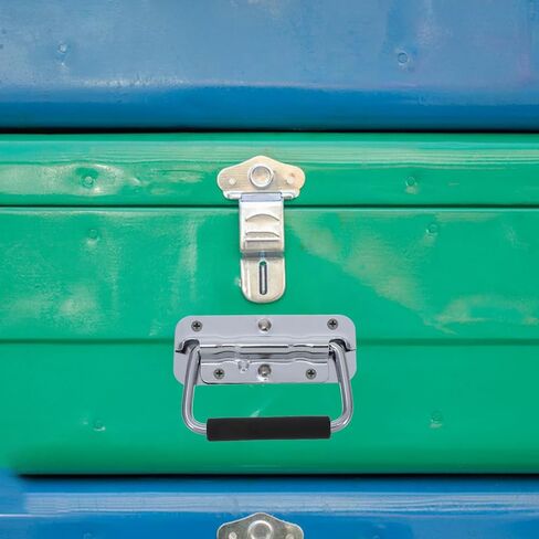 Heavy Duty 304 Stainless Steel Foldable Tool Box Handle with Spring Loaded Chrome-Plated Metal Grip, 100mm Folding Pull Handle for Industrial Toolbox and Chest Cases in Kuwait