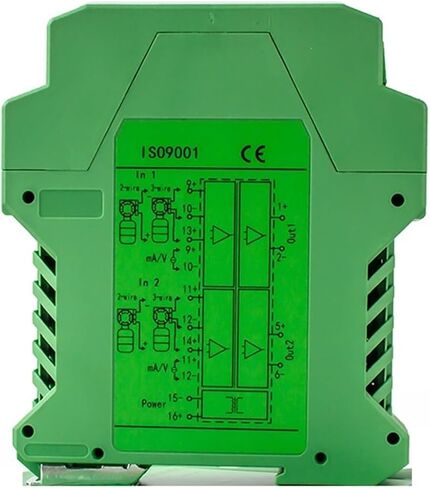 DC24V 4 20mA 0-10V 0-5V Analog Signal Splitter AC220V Galvanic Signal Isolator 1 in 2 in 2 Out Signal Isolation Current Converter(0-20mA,Output 0-20mA) in Kuwait