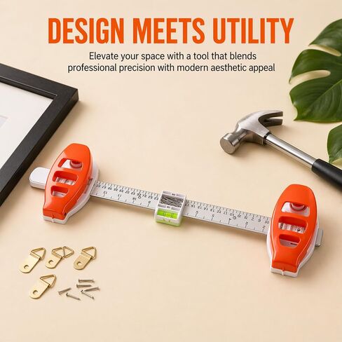 Level Ruler Picture Hanging Tool with Built-In Level for Frames, Wall Decor, Easy Alignment Picture Hanger Tool in Kuwait
