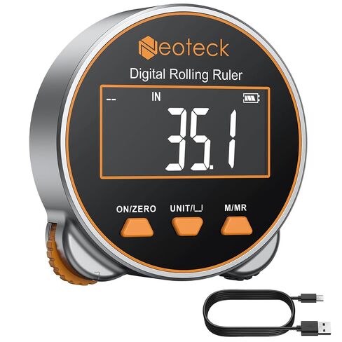 Neoteck Digital Tape Measure 656Ft, Rechargeable Electronic Rolling Ruler with LCD Display,Measures Curve,Diameter&Flat Surface,Portable Rolling Wheel Tape Measurefor DIY,Woodworking,Home Renovation in Kuwait