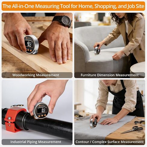 Neoteck Digital Tape Measure 656Ft, Rechargeable Electronic Rolling Ruler with LCD Display,Measures Curve,Diameter&Flat Surface,Portable Rolling Wheel Tape Measurefor DIY,Woodworking,Home Renovation in Kuwait