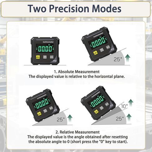 Digital Angle Finder Inclinometer, 4×90° High Accuracy, Large LED Display, 4-Side Magnetic Base, USB Rechargeable Protractor Tool for Woodworking, Metalworking, Construction & DIY in Kuwait