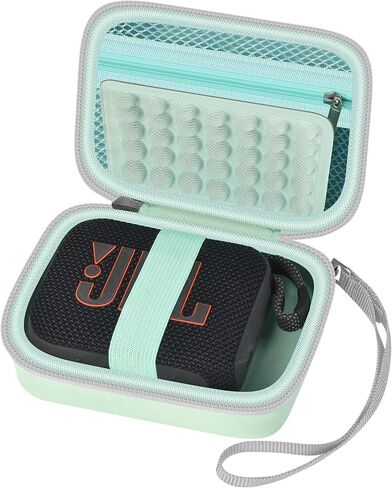حافظة مكبر صوت GWCASE لهاتف JBL GO 4 / لـ JBL Go 3 / لـ JBL Go 3 Eco Ultra، صندوق تخزين مكبر صوت بلوتوث محمول مع جيب شبكي بسحاب وحزام معصم (الجراب فقط) - وردي in Kuwait