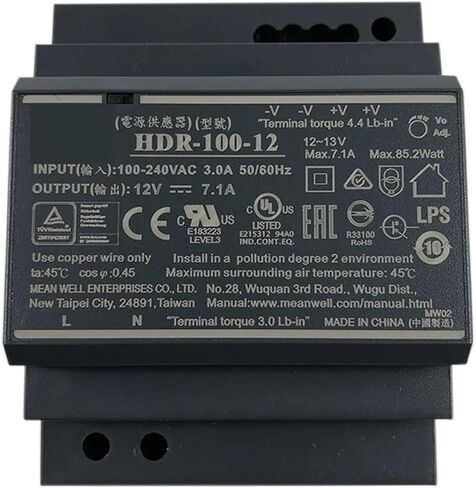 HDR-100 HDR-100-12 HDR-100-12N HDR-100-15 HDR-100-15N HDR-100-24 HDR-100-24N HDR-100-48 HDR-100-48N مزود الطاقة (HDR-100-48N) in Kuwait