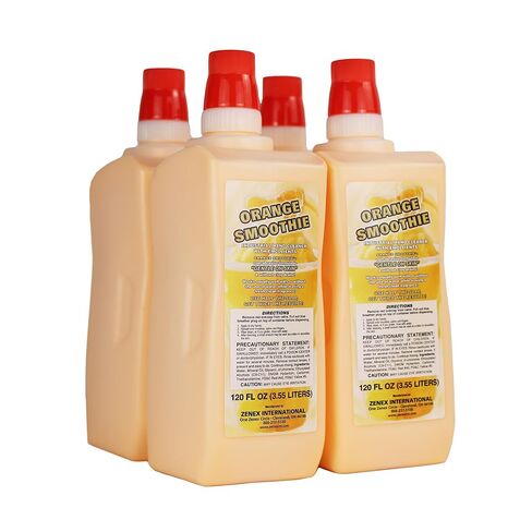 مجموعة موزع صابون اليد Zenex Orange Smoothie وحزمة موزع على شكل دفع - 4 عبوات سعة 3.55 لتر منظف يدوي صناعي وموزع مثبت على الحائط | ترطيب | إزالة الشحوم والأوساخ | سهل التثبيت in Kuwait