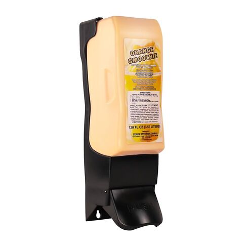 مجموعة موزع صابون اليد Zenex Orange Smoothie وحزمة موزع على شكل دفع - 4 عبوات سعة 3.55 لتر منظف يدوي صناعي وموزع مثبت على الحائط | ترطيب | إزالة الشحوم والأوساخ | سهل التثبيت in Kuwait