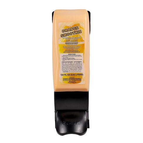 مجموعة موزع صابون اليد Zenex Orange Smoothie وحزمة موزع على شكل دفع - 4 عبوات سعة 3.55 لتر منظف يدوي صناعي وموزع مثبت على الحائط | ترطيب | إزالة الشحوم والأوساخ | سهل التثبيت in Kuwait