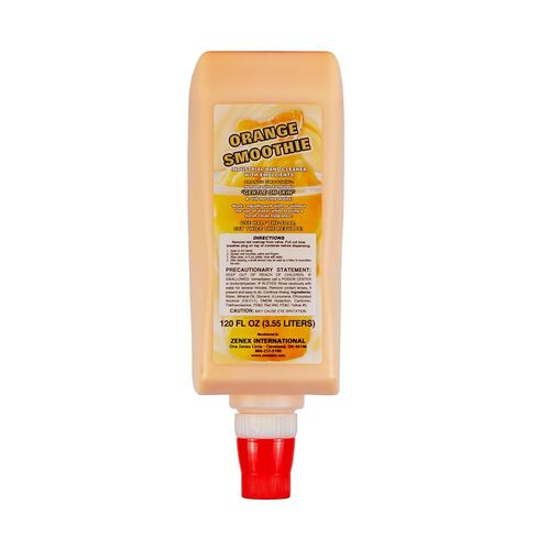 مجموعة موزع صابون اليد Zenex Orange Smoothie وحزمة موزع على شكل دفع - 4 عبوات سعة 3.55 لتر منظف يدوي صناعي وموزع مثبت على الحائط | ترطيب | إزالة الشحوم والأوساخ | سهل التثبيت in Kuwait