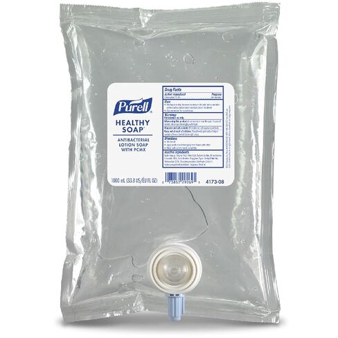 صابون لوشن مضاد للبكتيريا من Gojo® HEALTHY SOAP PCXM - 33.8 أونصة سائلة (1000 مل) - يقتل الجراثيم - لليدين والبشرة - مضاد للبكتيريا - شفاف - قابل لإعادة التعبئة، خالي من التريكلوسان in Kuwait