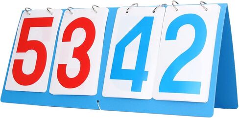 4 Digit Scoreboard Blue Red Number Portable Tabletop Flip Score Keeper for Volleyball Basketball in Kuwait