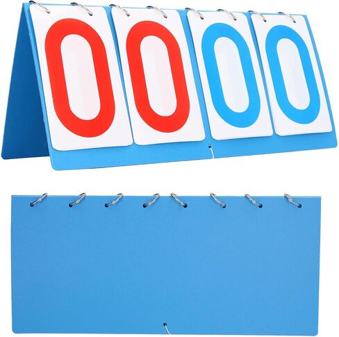 4 Digit Scoreboard Blue Red Number Portable Tabletop Flip Score Keeper for Volleyball Basketball in Kuwait
