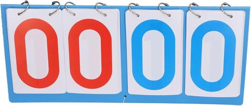 4 Digit Scoreboard Blue Red Number Portable Tabletop Flip Score Keeper for Volleyball Basketball in Kuwait