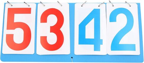 4 Digit Scoreboard Blue Red Number Portable Tabletop Flip Score Keeper for Volleyball Basketball in Kuwait