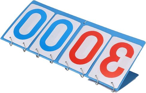 4 Digit Scoreboard Blue Red Number Portable Tabletop Flip Score Keeper for Volleyball Basketball in Kuwait