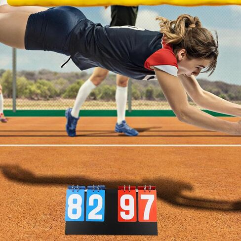 Kichvoe Multisport لوحة النتائج الوجه لوحة مضادة 4 أرقام البلاستيك مقاوم للماء حارس المرمى لكرة السلة تنس الطاولة الكرة الطائرة استخدام المنافسة in Kuwait