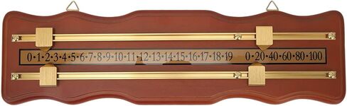 Billiard Game Scorer, 2 Track Wavy Brown Medium Density Fiberboard Score Board for Billiards, Manual Slide Scoring Keeper with Metal Track for Home Club Game Room in Kuwait