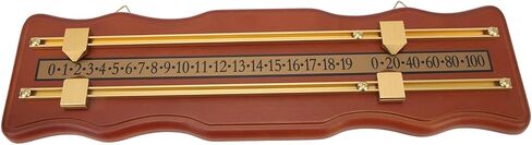 Billiard Game Scorer, 2 Track Wavy Brown Medium Density Fiberboard Score Board for Billiards, Manual Slide Scoring Keeper with Metal Track for Home Club Game Room in Kuwait