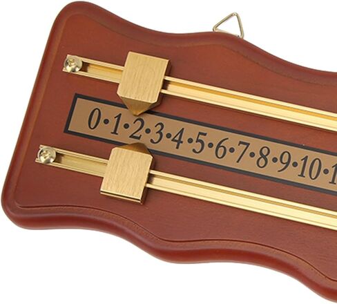 Billiard Game Scorer, 2 Track Wavy Brown Medium Density Fiberboard Score Board for Billiards, Manual Slide Scoring Keeper with Metal Track for Home Club Game Room in Kuwait