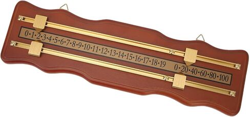 Billiard Game Scorer, 2 Track Wavy Brown Medium Density Fiberboard Score Board for Billiards, Manual Slide Scoring Keeper with Metal Track for Home Club Game Room in Kuwait