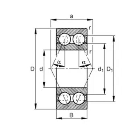 1PCS 3310ATN9 3310 3310A 5310 50x110x44.4 3310-B-TVH 3056310 3310B Angular Contact Ball Bearings in Kuwait