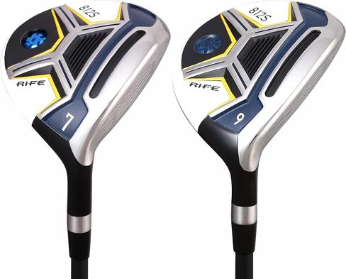 مجموعة كبار الرجال Rife 812s New Offset #7 + #9 Fairway Metal Wood Clubs مجموعة كبار فليكس اليمنى مع مقاس كبير للرجال أسود Pro Velvet Grips مجموعة Fairway Wood + أغطية الرأس in Kuwait