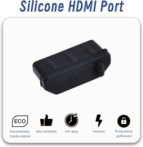 10 قطع من مقابس HDMI مضادة للغبار، سدادات أغطية سيليكون، واقي منفذ للتلفزيون والكمبيوتر والأجهزة الأخرى، 0.51 × 0.19 (طول × عرض) in Kuwait