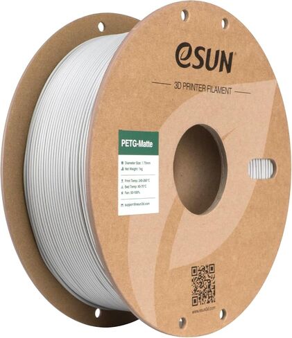 eSUN PETG Matte Filament 1.75mm, 3D Printer Filament Matte PETG, Temperature Resistance and Bending Resistance, 1KG Spool (2.2 LBS) 3D Printing Filament for 3D Printers, Alabaster White in Kuwait
