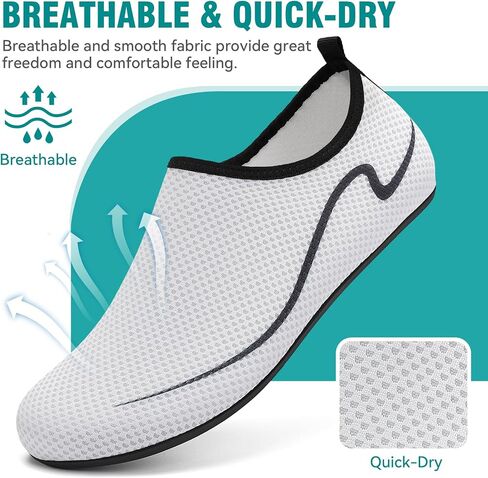 Water Shoes for Women Men Quick-Dry Aqua Socks Swim Beach Barefoot Yoga Exercise Wear Sport Accessories Pool Camping Must Haves Adult Youth Size(WH41 US10.5/9 in Kuwait