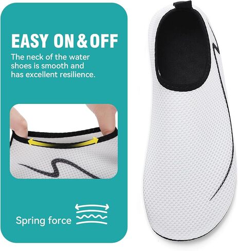 Water Shoes for Women Men Quick-Dry Aqua Socks Swim Beach Barefoot Yoga Exercise Wear Sport Accessories Pool Camping Must Haves Adult Youth Size(WH41 US10.5/9 in Kuwait