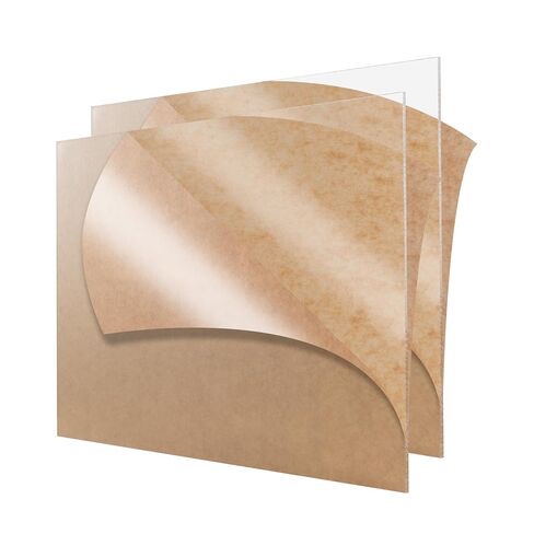 2Pcs Clear Acrylic Sheets, 12" x 12", 1/8"(3mm) Thickness, Protective Film with Double-Sided Kraft Paper. Used in Craft Projects, Signs, Display Cases, DIY Projects, Etc. (12" x 12" x 1/8"，2p) in Kuwait