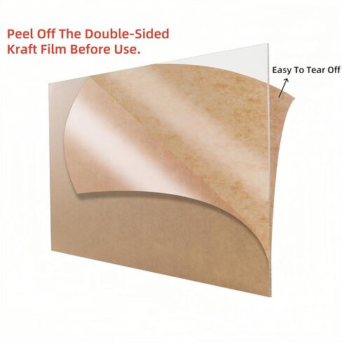 2Pcs Clear Acrylic Sheets, 12" x 12", 1/8"(3mm) Thickness, Protective Film with Double-Sided Kraft Paper. Used in Craft Projects, Signs, Display Cases, DIY Projects, Etc. (12" x 12" x 1/8"，2p) in Kuwait