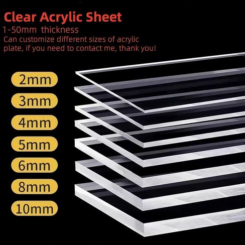 2Pcs Clear Acrylic Sheets, 12" x 12", 1/8"(3mm) Thickness, Protective Film with Double-Sided Kraft Paper. Used in Craft Projects, Signs, Display Cases, DIY Projects, Etc. (12" x 12" x 1/8"，2p) in Kuwait