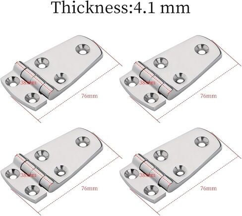 4pcs 76x38mm 316 Stainless Steel Short Side Boat Door Hinge Marine for Yacht RV in Kuwait