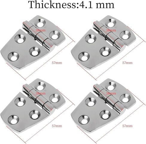 4pcs 57x38mm Boat Door Hinge Marine 316 Stainless Steel Short Side for Yacht RV in Kuwait