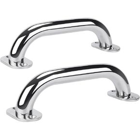 2 Pcs Boat Handrail,Stainless Steel Grab Handles Heavy Duty Marine Rail Grab 9" Round Tube Handle in Kuwait
