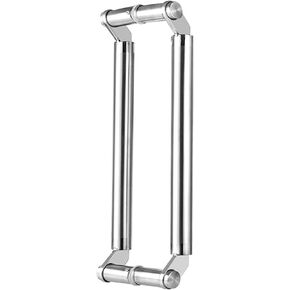 Double-Sided Push-Pull Door Handle, 100cm Brushed Stainless Steel, Ideal for Steel & Aluminum Doors, Durable Ladder Style Design, Easy Installation in Kuwait