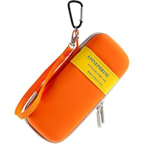 حقيبة حمل EpiPen باللون البرتقالي مع حلقة تسلق وحبل للمعصم، حقيبة تخزين صلبة متينة لأقلام الإبينفرين ومستلزمات الطوارئ (الجراب فقط) in Kuwait