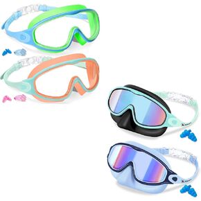 Keary 4 Pack Swimming Goggles for Kids 6-14 8-14 Kids Swimming Goggles Age 3-15 4-7 4-16 8-12 For Boys Girls Youth Toddler Children Pool Water Goggle Anti Fog UV Protection Clear Wide View Waterproof in Saudi Arabia