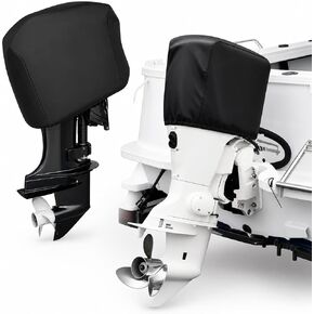 Outboard Motor Cover for Tohatsu TLDI 40 1998-2010, 24.4×14.2×19.3in 30-60HP, Oxford Fabric Dust Resistant Sun Rain Protection, Boat Engine Cover for Marine Outboard Motors,A Black in Kuwait