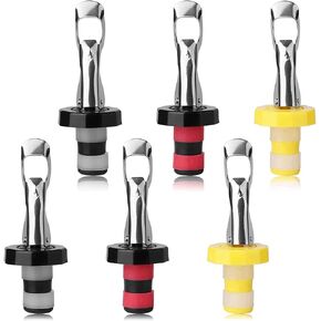 6 قطع من سدادات النبيذ القابلة لإعادة الاستخدام، سدادة زجاجة مفرغة من السيليكون، سدادة زجاجة مشروبات يدوية قابلة للتوسيع، فلين محكم الغلق لزجاجة النبيذ in Kuwait