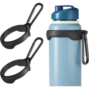Water Bottle Carrier Hook Clip with Carabiner, 2 Pack Silicone Bottle Holder Fits 3.15-4.72 Inch Bottle Necks, Portable Hanging Hook for Outdoor Hiking Camping Travel in Kuwait