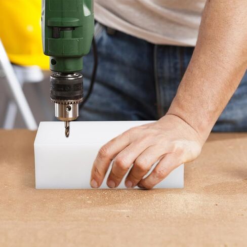 UNICRAFTALE 2 Pcs HDPE Block Plastics Sheet Boards Rectangle White Polyethylene Solid Plastics Block Plastic Boards for Home Floor Improvement Prototyping DIY Projects 6.3"x3.15"x2.05" in Kuwait