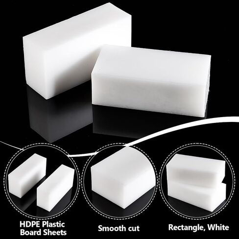 UNICRAFTALE 2 Pcs HDPE Block Plastics Sheet Boards Rectangle White Polyethylene Solid Plastics Block Plastic Boards for Home Floor Improvement Prototyping DIY Projects 6.3"x3.15"x2.05" in Kuwait