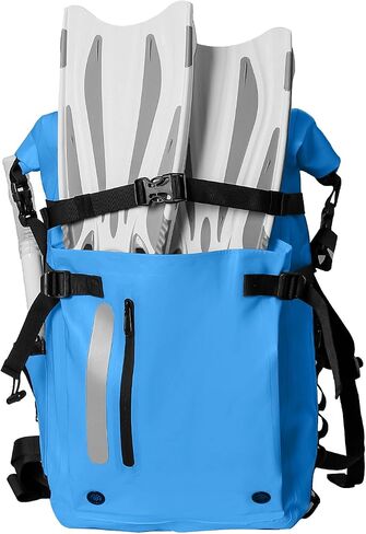 30L Roll Top Waterproof Floating Backpack, Equipment Pocket, Marine Floating Dry Bags for Kayaking Tracing Beach Fishing Hiking Survival Camping Travel (Blue) in Saudi Arabia