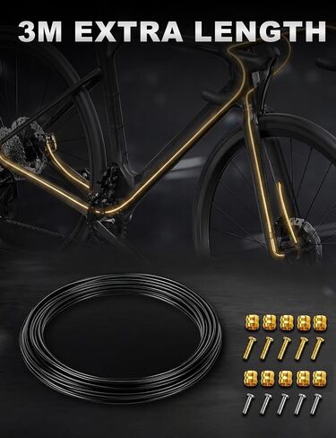 NOVASPARK Hydraulic Brake Hose Kit for Upgrading Disc Brakes, 3000mm Nylon Cable with 10 Sets Brass Insert and Olive, Compatible with Shimano BH59 BH90, for Mountain Road and Mini Bikes in Kuwait